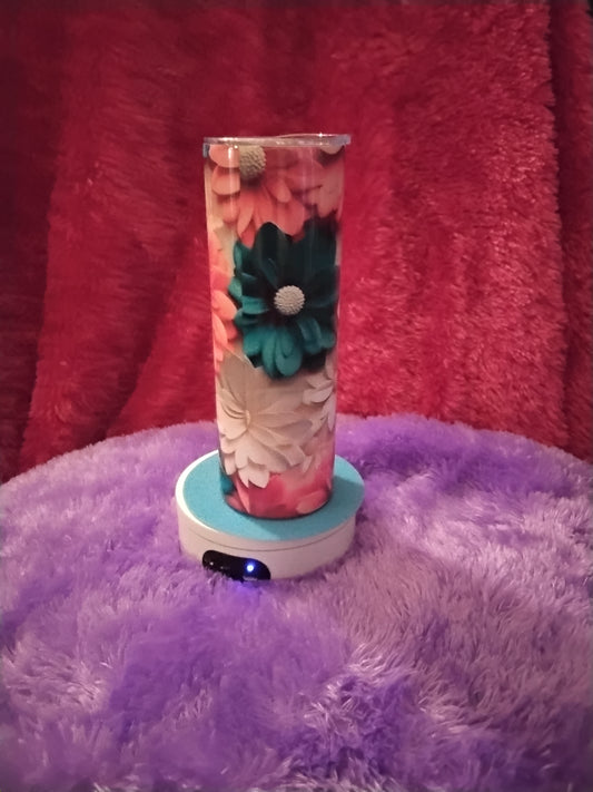 TUMBLER MULTI FLOWERS IN 3D DESIGN